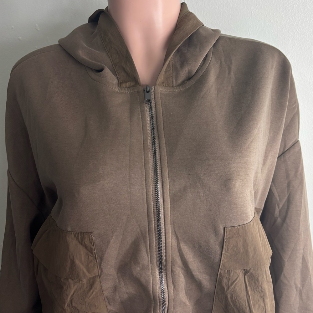 ODODOS Women's Light Brown Hooded Jacket - Picture 5 of 13